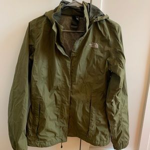 The North Face -Small- hunter green rain coat!